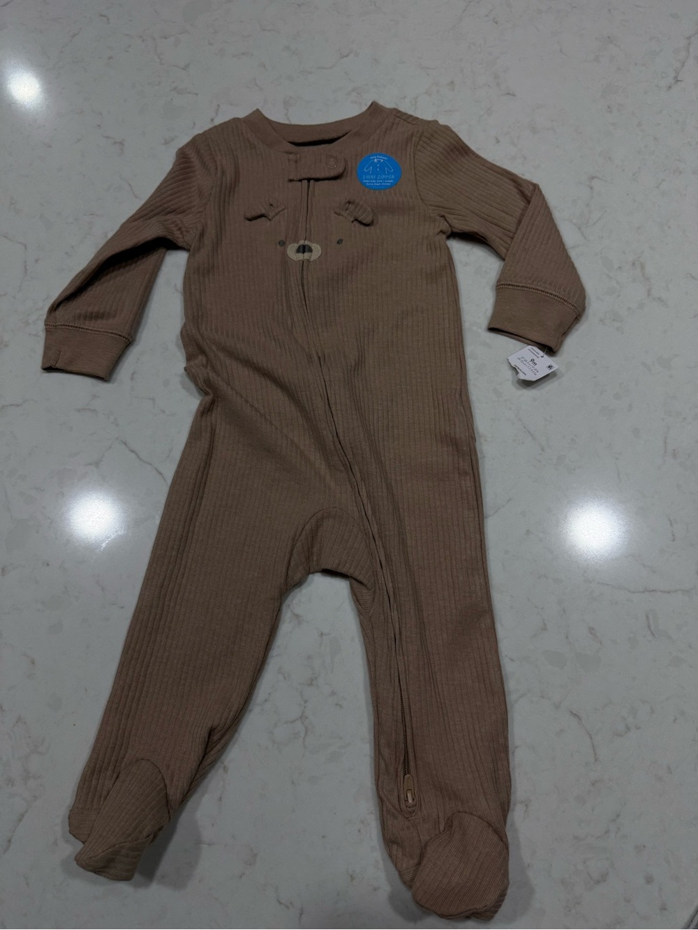 Carter's Brown Ribbed Footed One-Piece